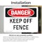Signmission Keep Off Fence, 7 in W x Rectangle, Vinyl Decal OS-2PACK-DS-D-57-L-2504 - alternate 4